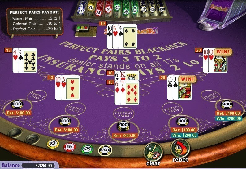 Блэкджек совершенные пары онлайн