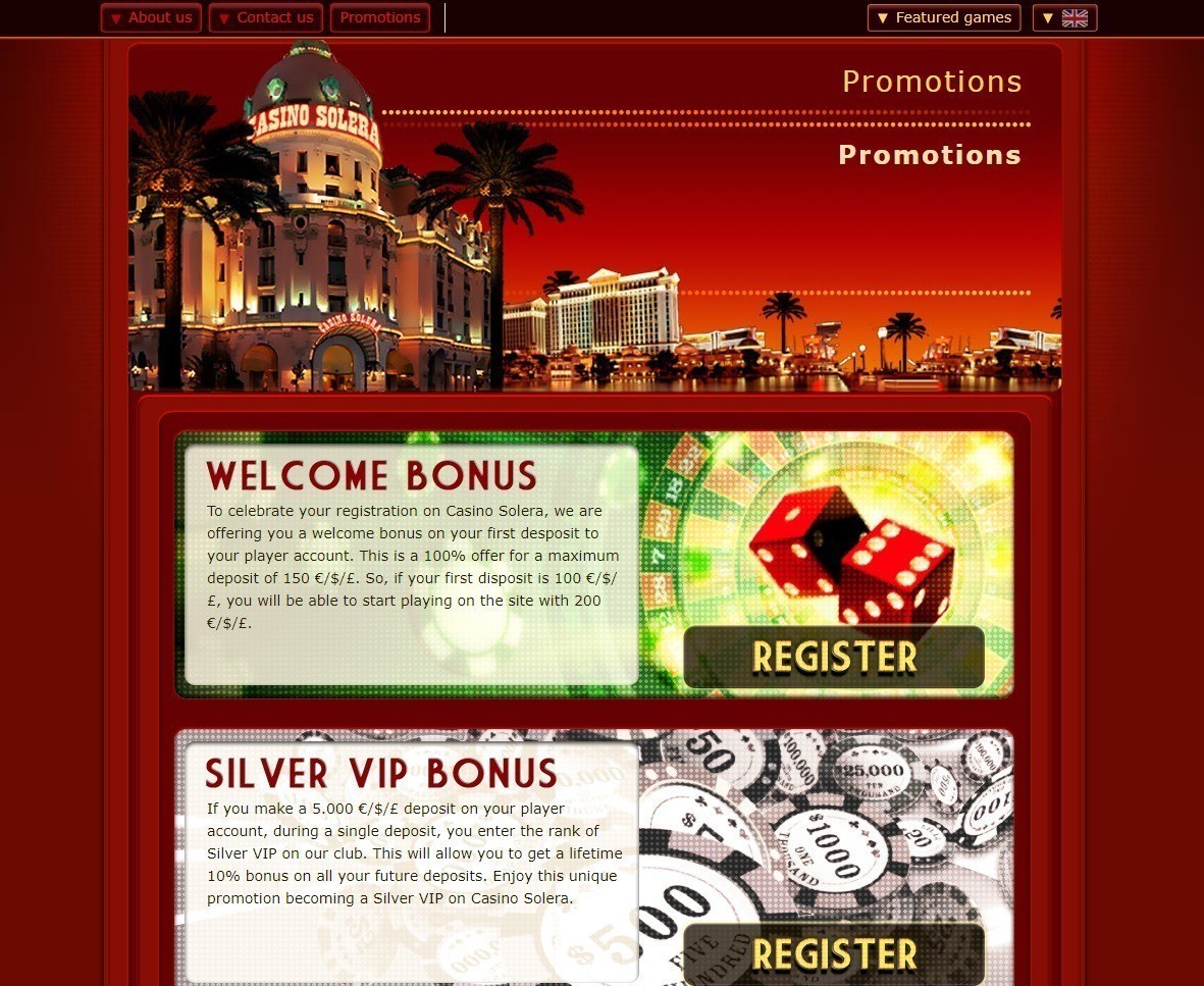 Бонусы казино Solera