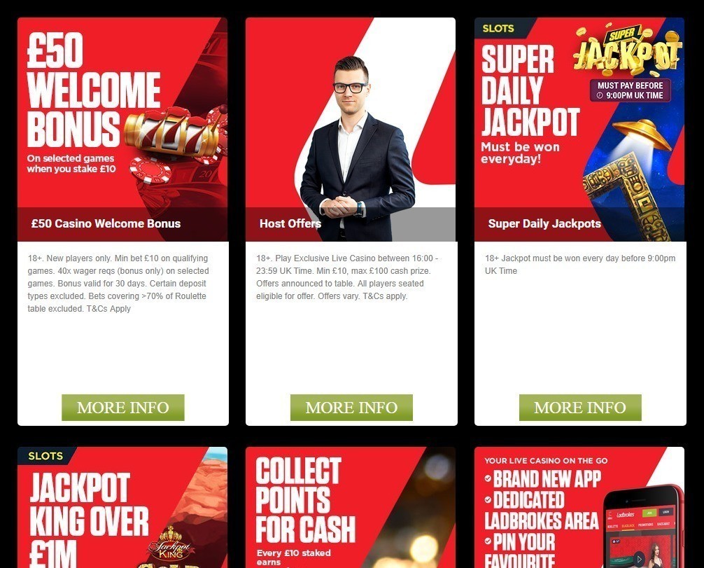 Бонусы казино Ladbrokes