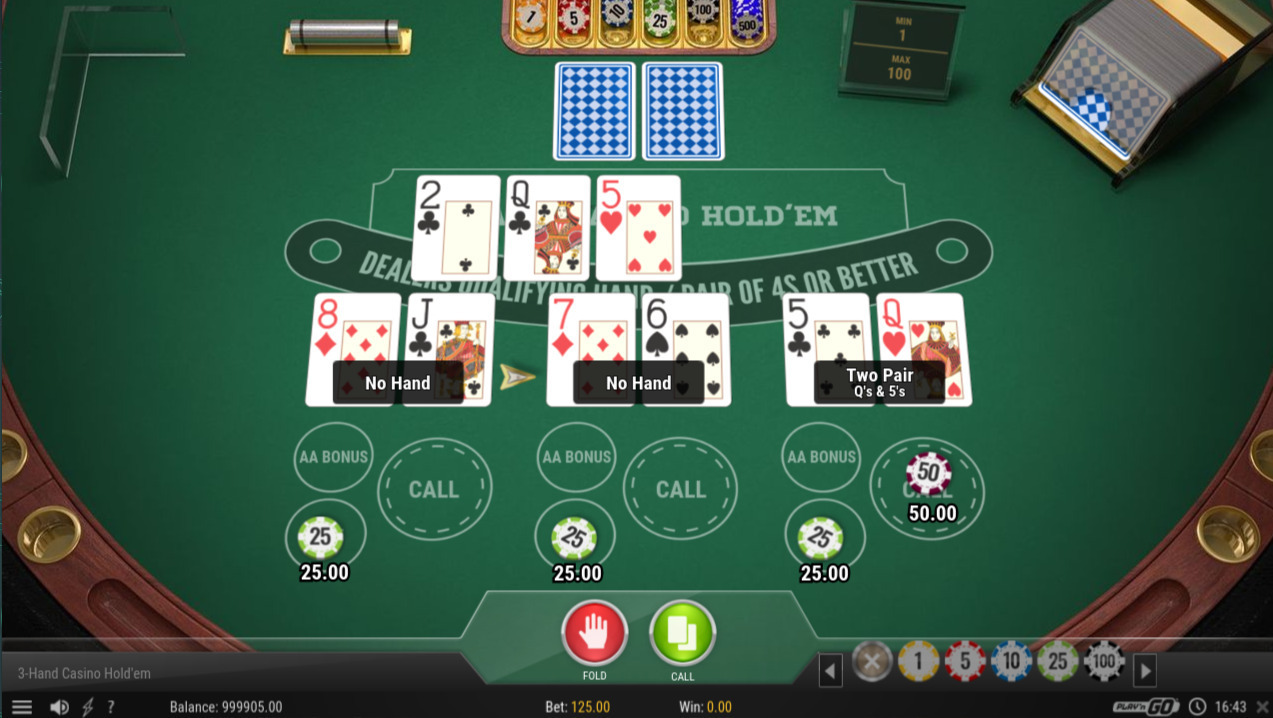3-Hand Casino Hold’em от Play’n’GO